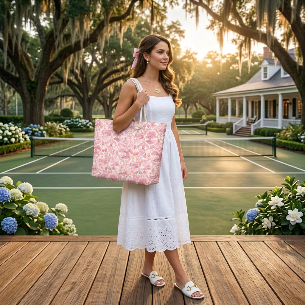 Magnolia Court Court to Veranda Oversized Pickleball Weekender Bag — From the Baseline to the Back Porch in One Gorgeous Bag