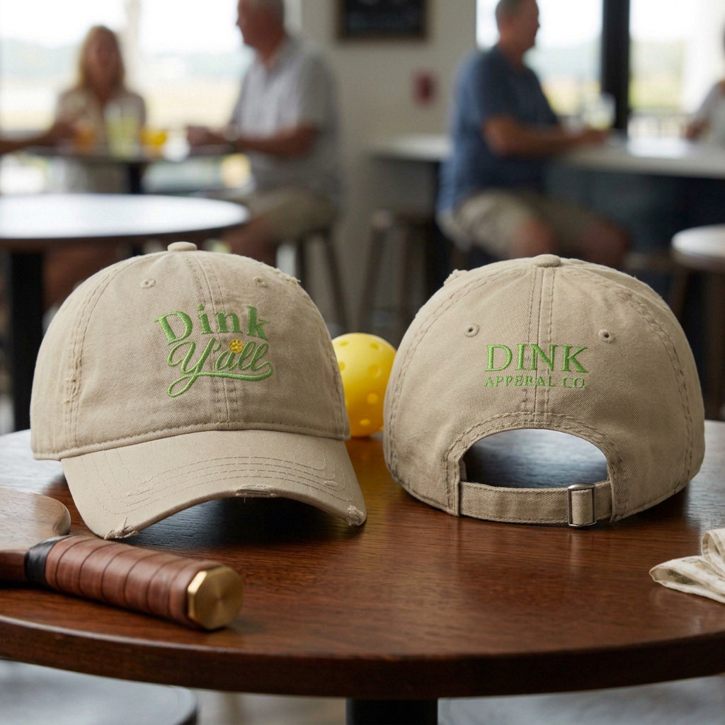 Dink Y'all Distressed Dad Hat — Two Words. A Complete Pickleball Philosophy.