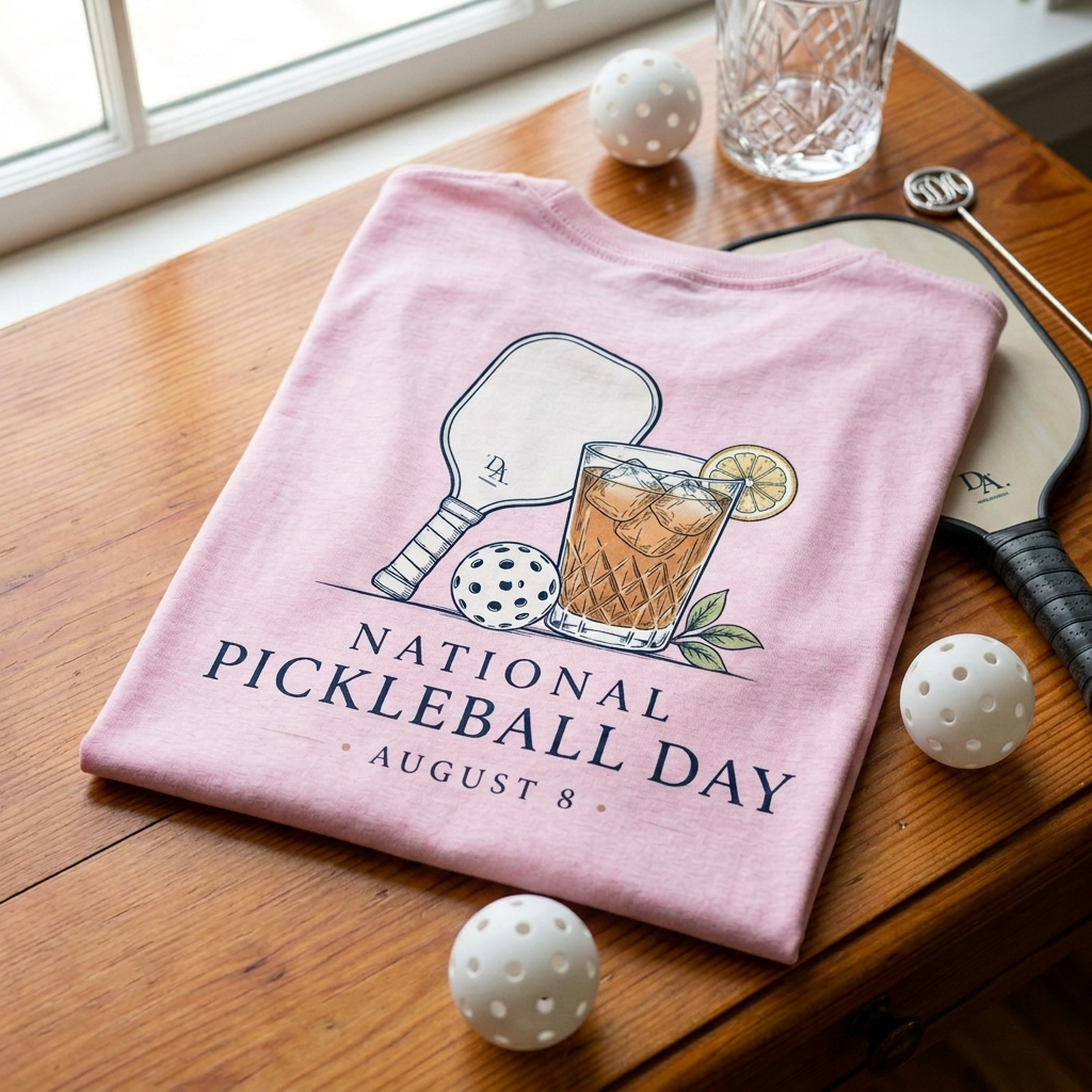 National Pickleball Day Tee — August 8 | Paddle, Ball, Sweet Tea. Priorities Perfectly Set.