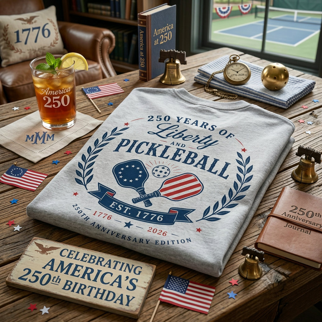 250 Years of Liberty and Pickleball Tee — Est. 1776 | 250th Anniversary Edition