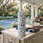Blue Willow Pickleball Floral 20oz Tall Stainless Steel Tumbler — Elegance With a Straw, Attitude With a Paddle