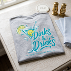 Dinks & Drinks Tee — They Came for the Dinks. They Stayed for the Martini.