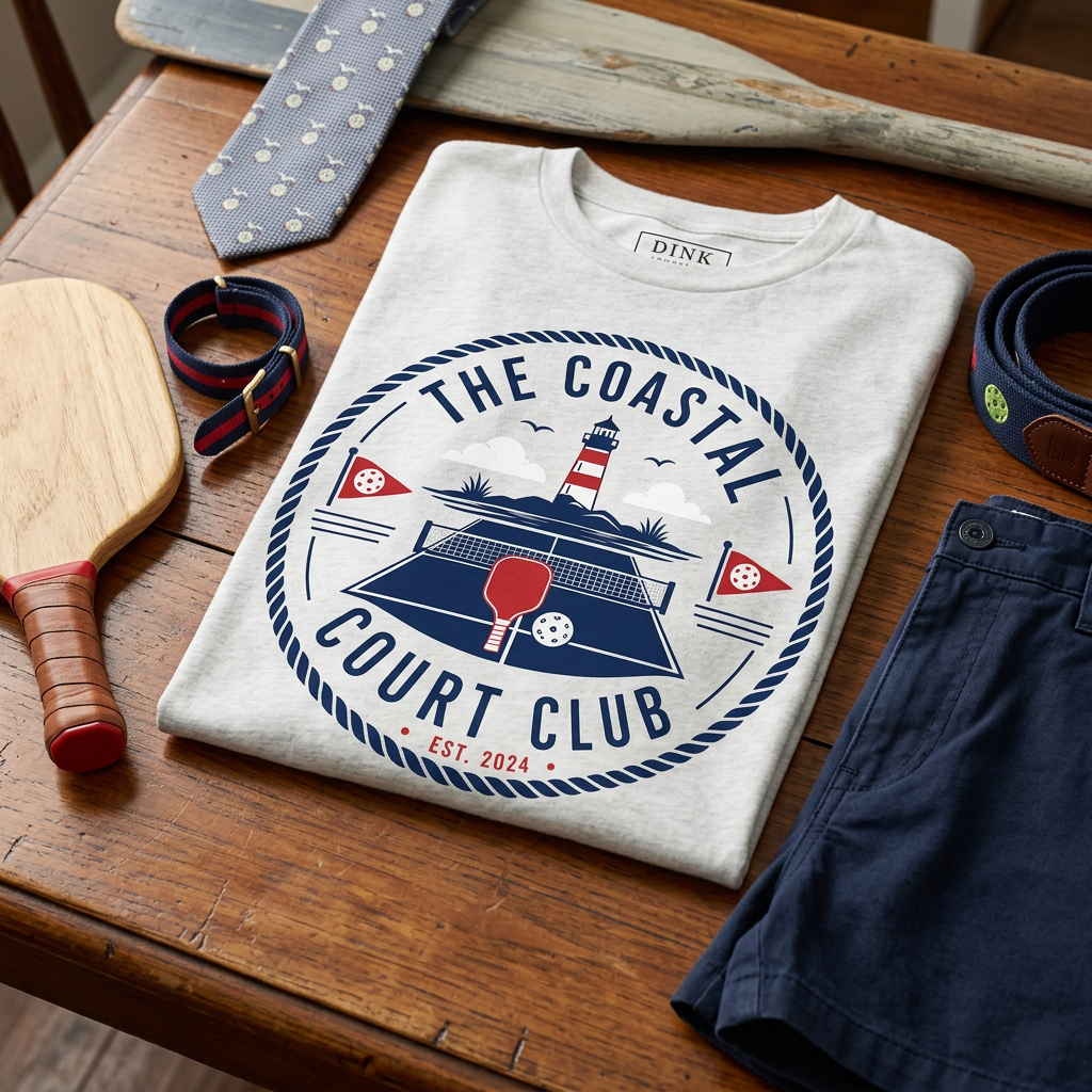 The Coastal Court Club Tee — Est. 2024, Where the Nets Meet the Sea