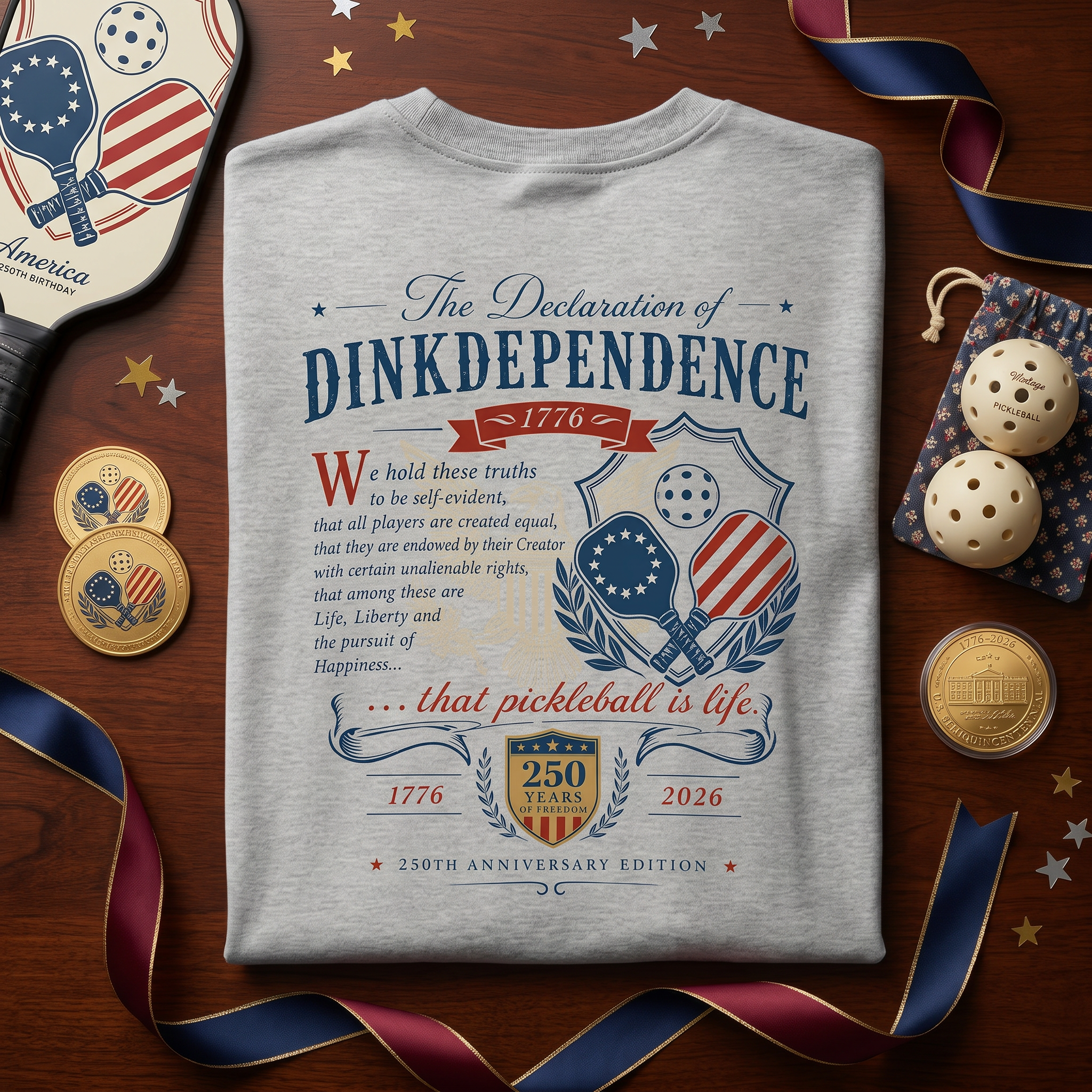 The Declaration of Dinkdependence Tee — 250th Anniversary Edition | 1776–2026