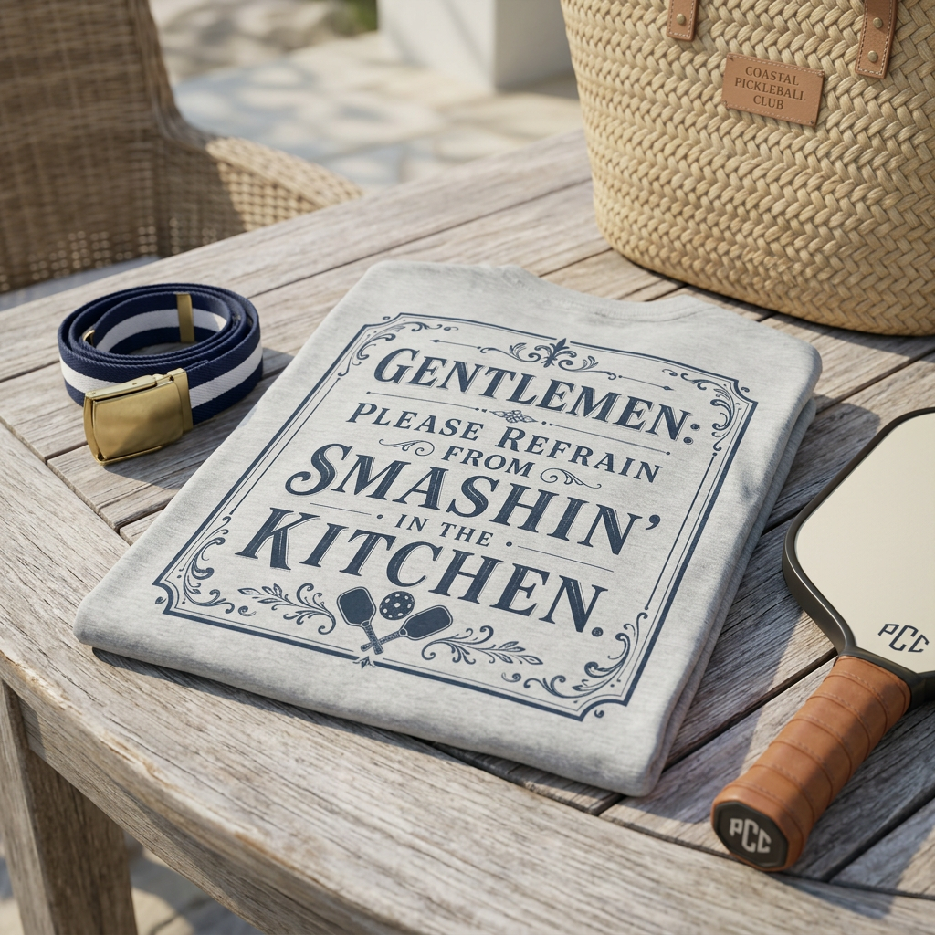 Gentlemen Please Refrain From Smashin' in the Kitchen Tee — A Polite Request. A Firm Rule.