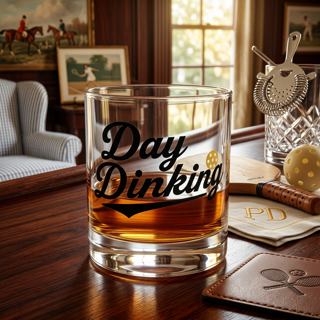 Day Dinking Lowball/Rock Glass — For the Player Who Earned This