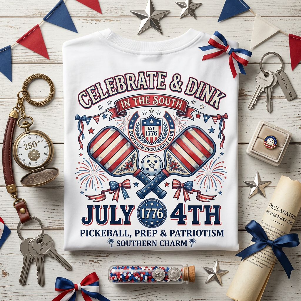 Celebrate & Dink in the South Tee — July 4th | Pickleball, Prep & Patriotism