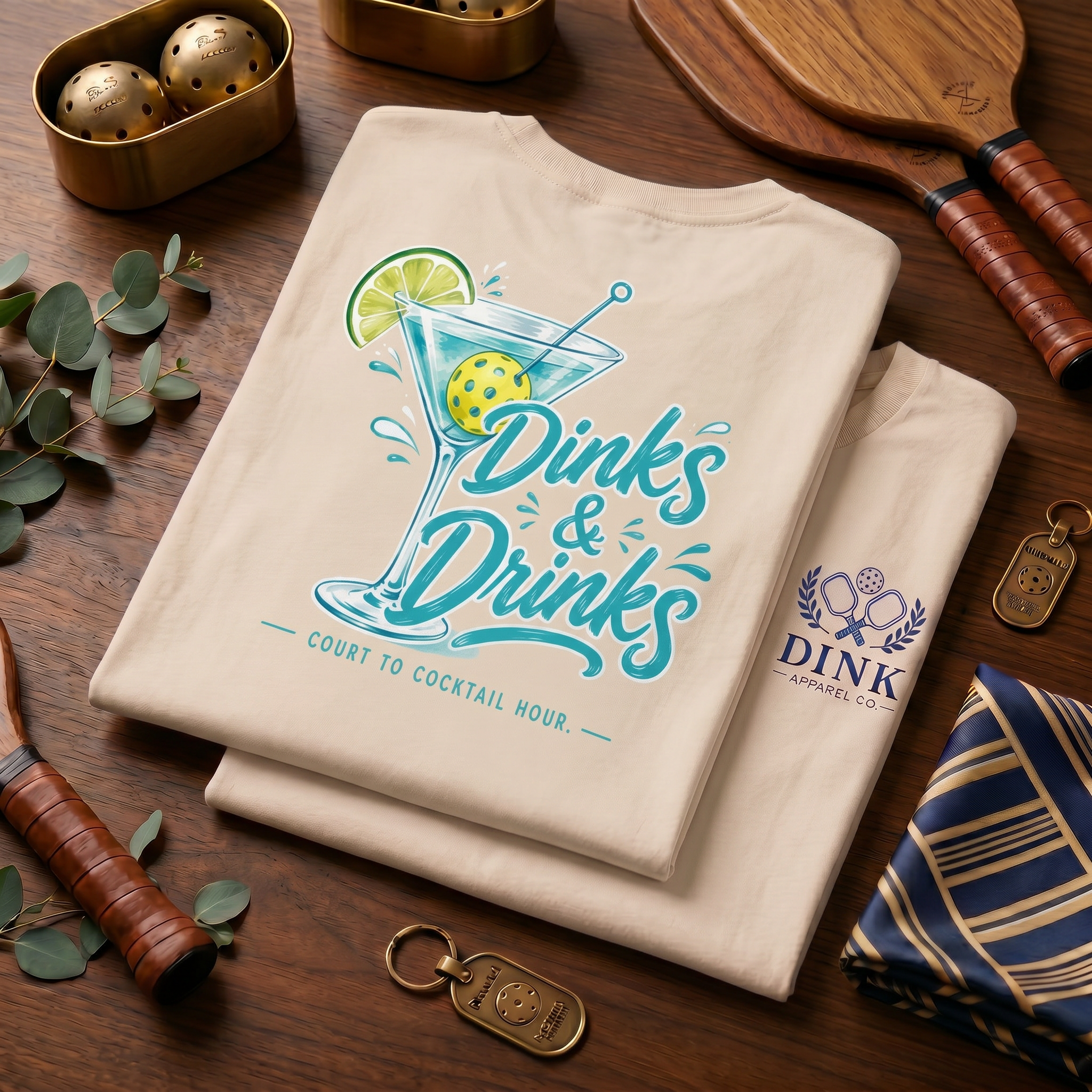Dinks & Drinks Tee — They Came for the Dinks. They Stayed for the Martini.