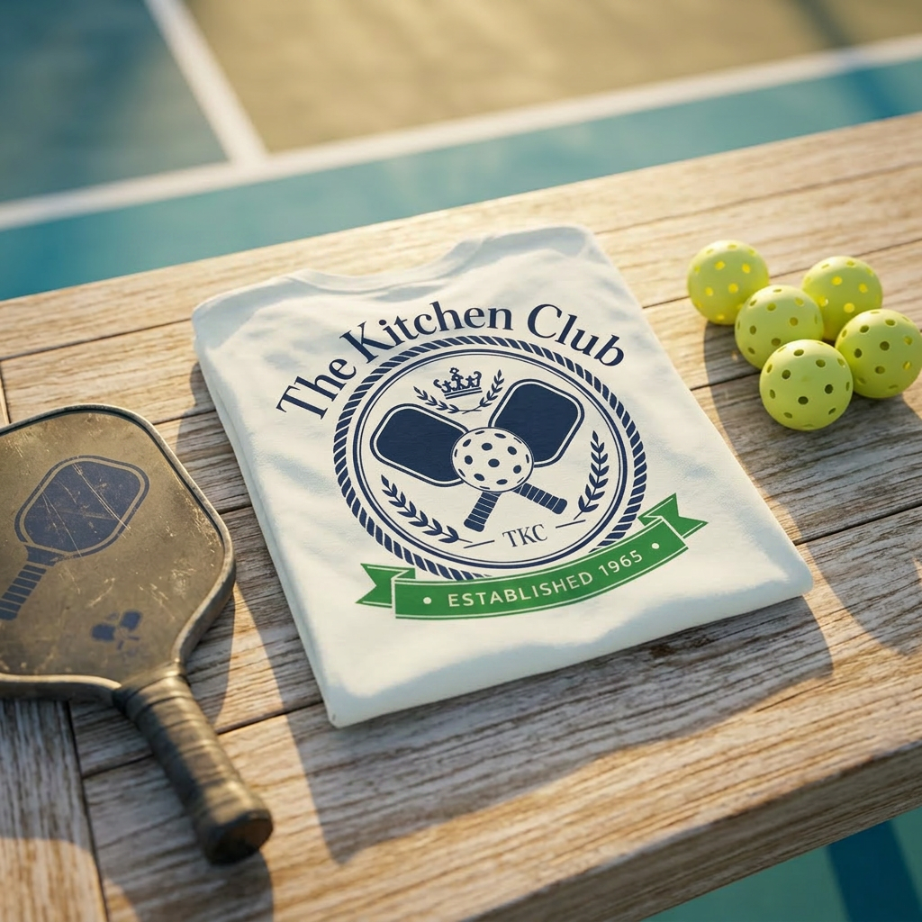 The Kitchen Club TKC Royal Crest Tee — Est. 1965, Where the Real Game Is Won
