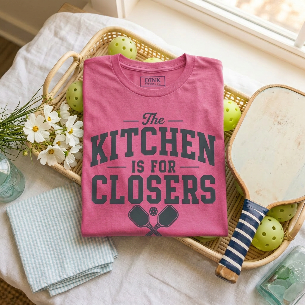 The Kitchen Is For Closers Tee — Show Up, Dink Down, Walk Away