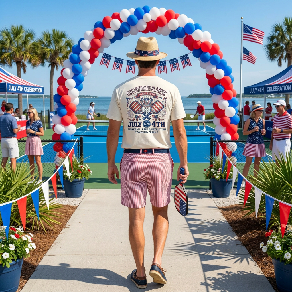 Celebrate & Dink in the South Tee — July 4th | Pickleball, Prep & Patriotism