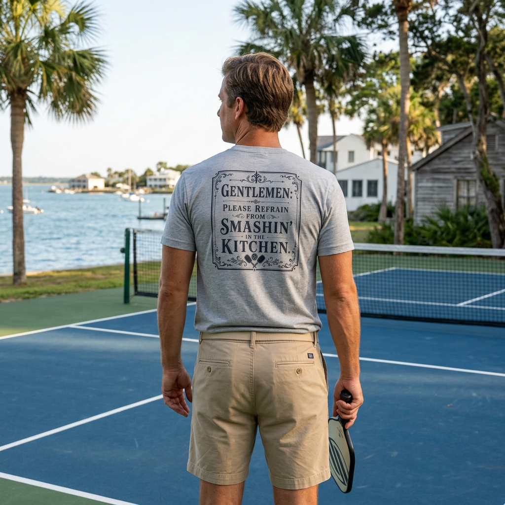 Gentlemen Please Refrain From Smashin' in the Kitchen Tee — A Polite Request. A Firm Rule.