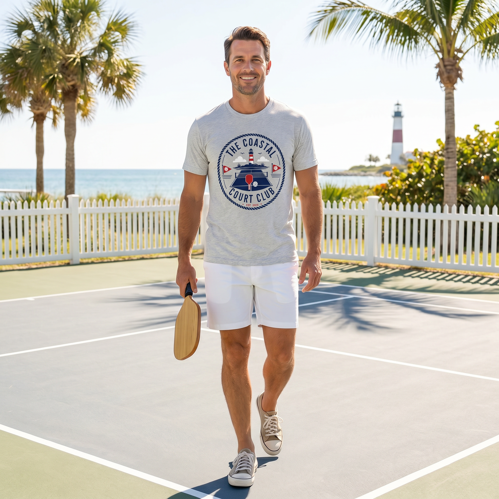 The Coastal Court Club Tee — Est. 2024, Where the Nets Meet the Sea