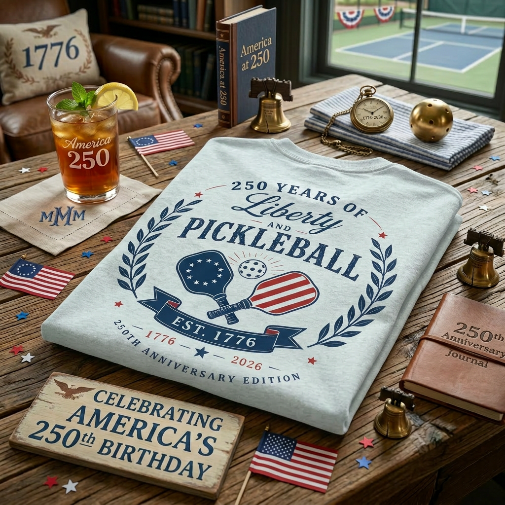 250 Years of Liberty and Pickleball Tee — Est. 1776 | 250th Anniversary Edition