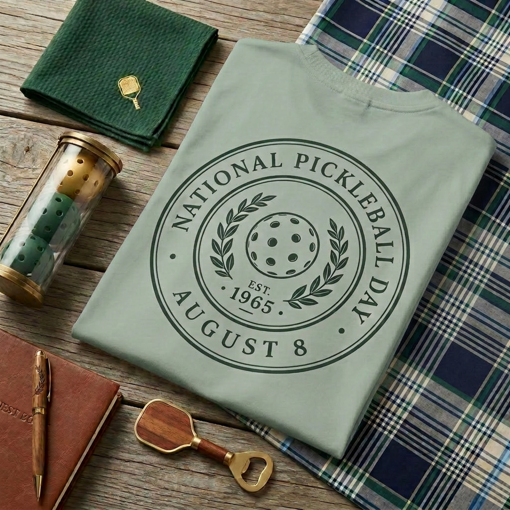National Pickleball Day Tee — August 8 | Est. 1965, Understated and Undefeated