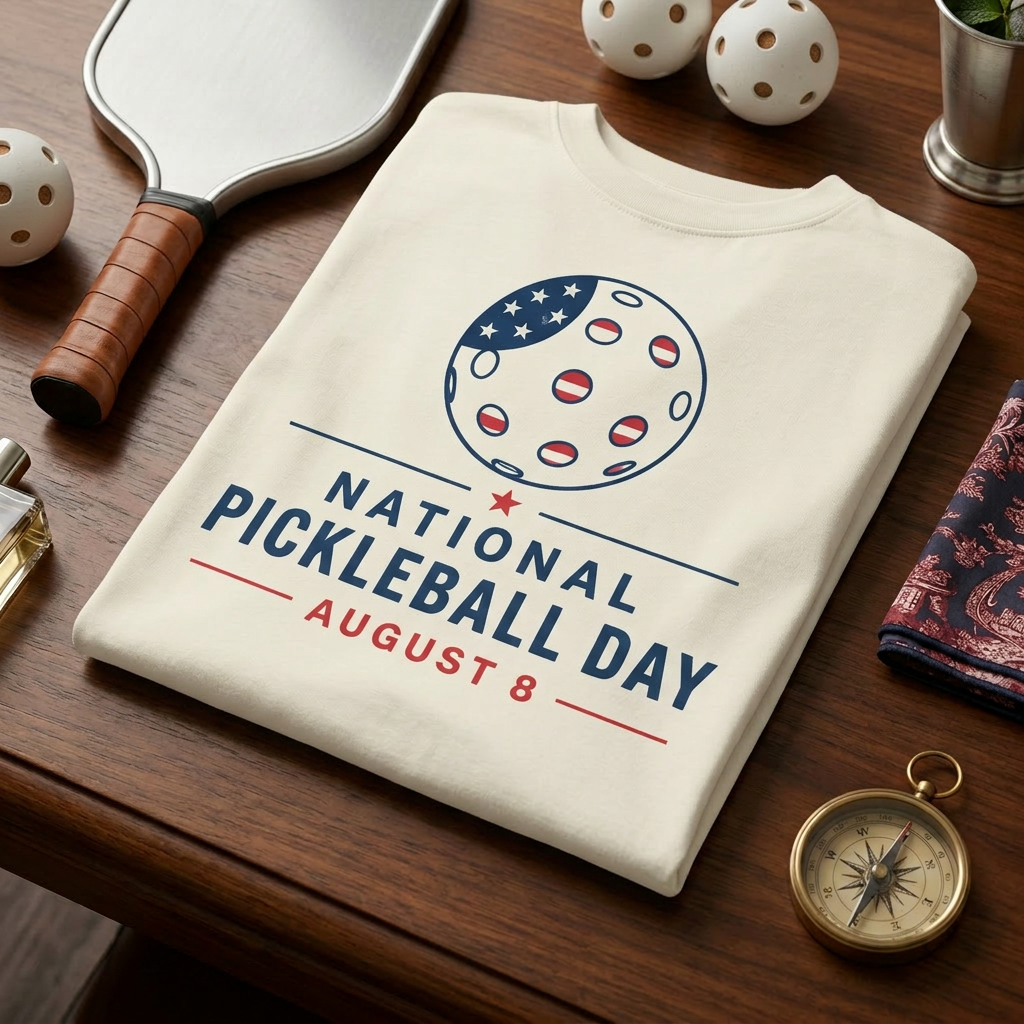 National Pickleball Day Tee — August 8 | Stars, Stripes, and the Perfect Dink