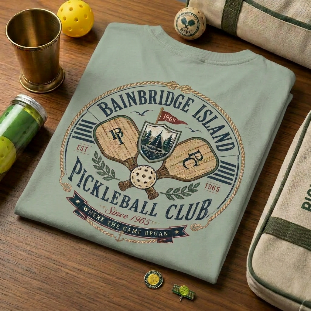 Bainbridge Island Pickleball Club Tee — Where the Game Began