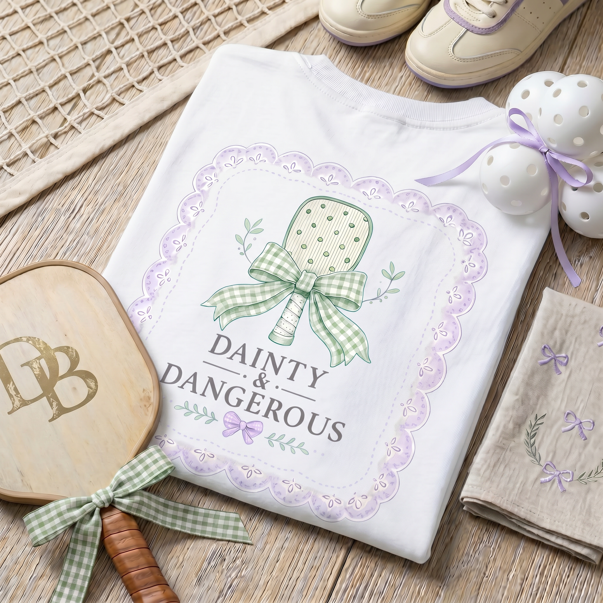Dainty & Dangerous Tee — Pretty Paddle, Deadly Dink