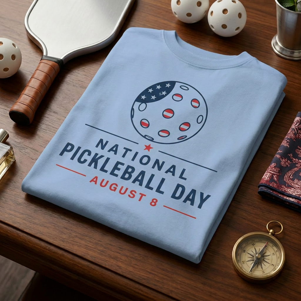 National Pickleball Day Tee — August 8 | Stars, Stripes, and the Perfect Dink