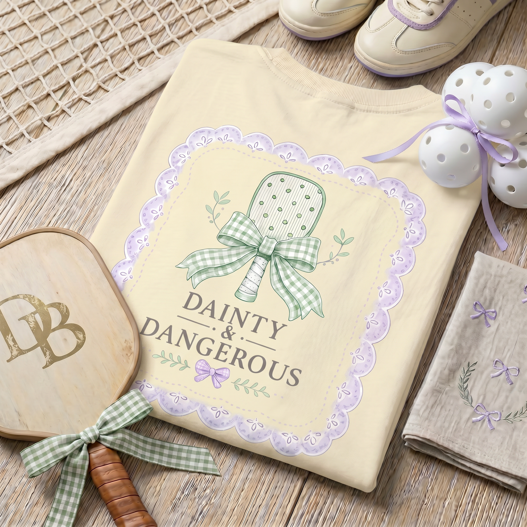 Dainty & Dangerous Tee — Pretty Paddle, Deadly Dink