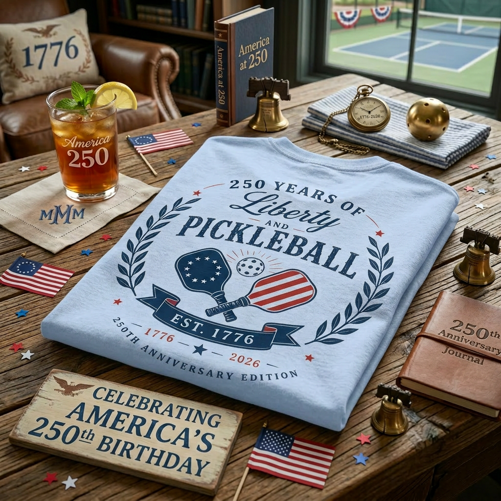 250 Years of Liberty and Pickleball Tee — Est. 1776 | 250th Anniversary Edition