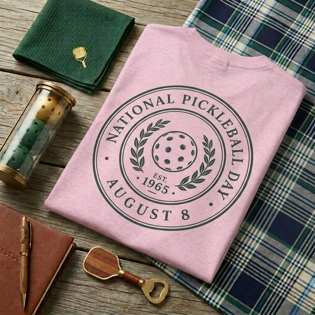 National Pickleball Day Tee — August 8 | Est. 1965, Understated and Undefeated