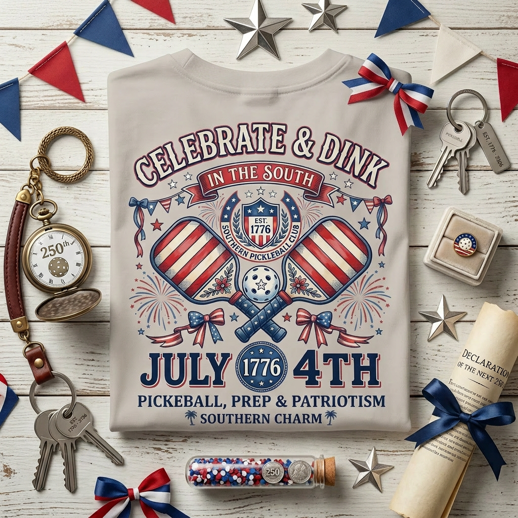 Celebrate & Dink in the South Tee — July 4th | Pickleball, Prep & Patriotism
