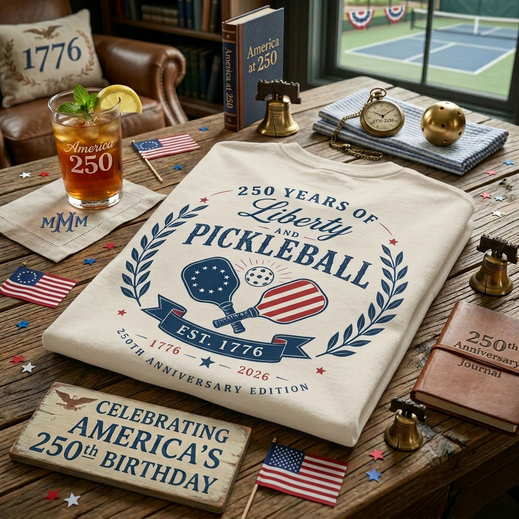 250 Years of Liberty and Pickleball Tee — Est. 1776 | 250th Anniversary Edition