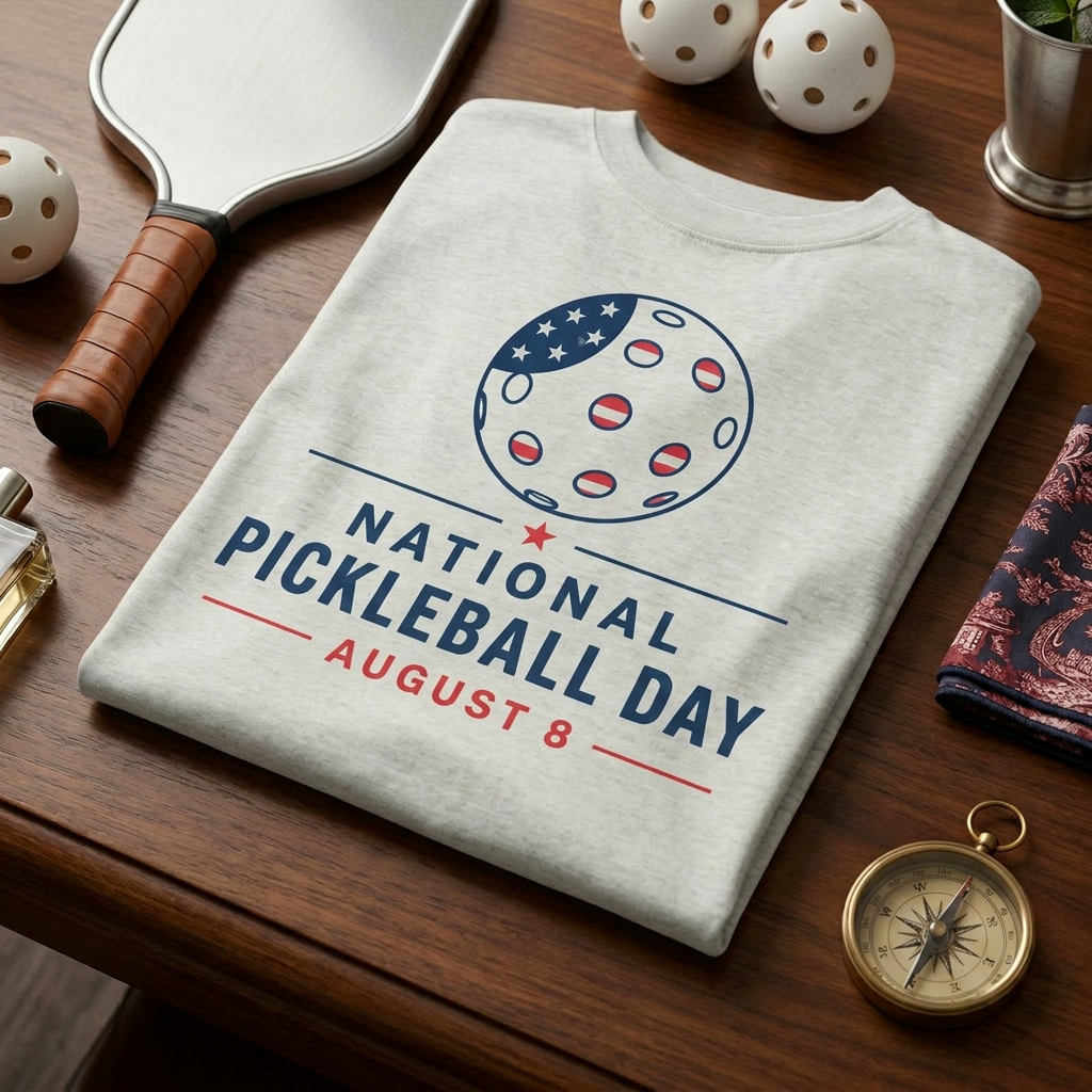 National Pickleball Day Tee — August 8 | Stars, Stripes, and the Perfect Dink