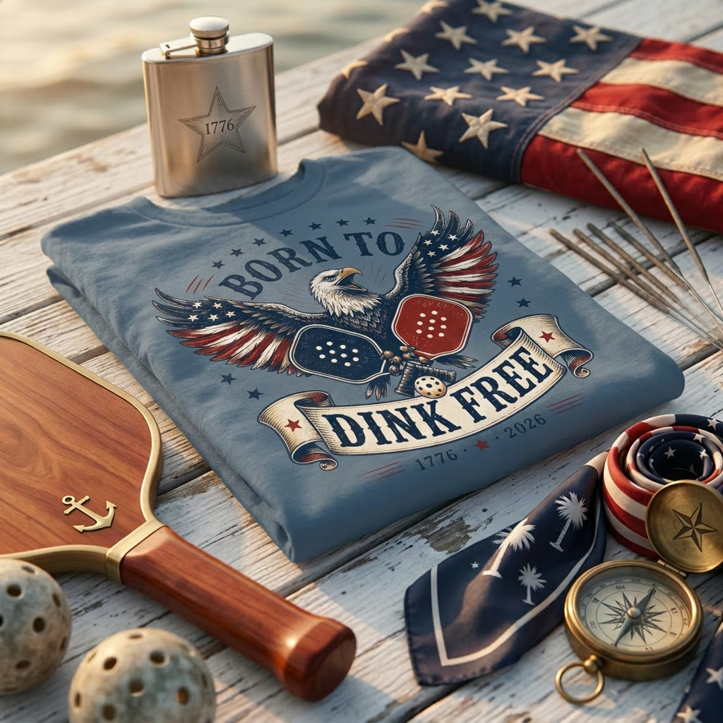 Born to Dink Free Tee — America 250 Edition | Pickleball & Patriotism, Est. 1776