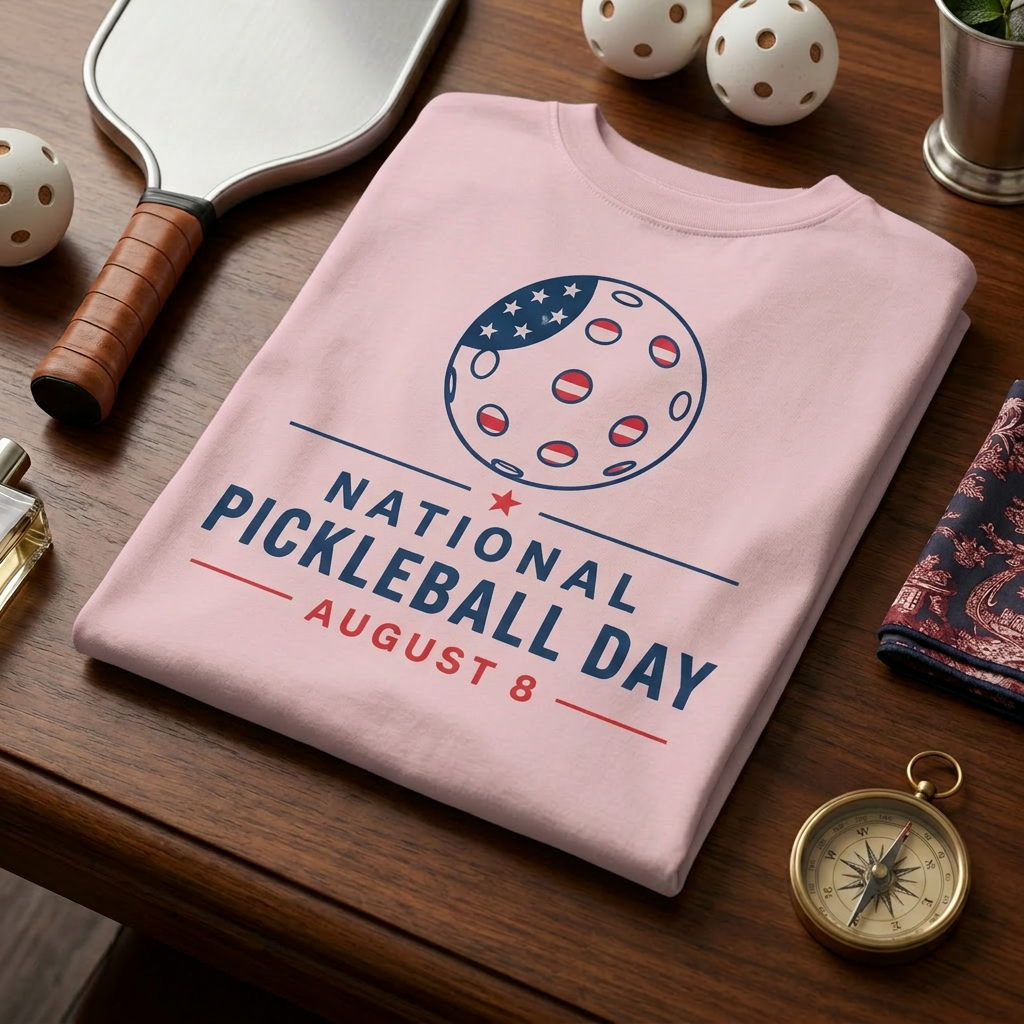 National Pickleball Day Tee — August 8 | Stars, Stripes, and the Perfect Dink