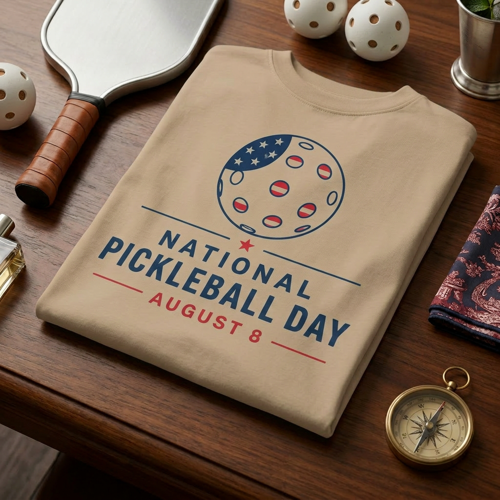 National Pickleball Day Tee — August 8 | Stars, Stripes, and the Perfect Dink