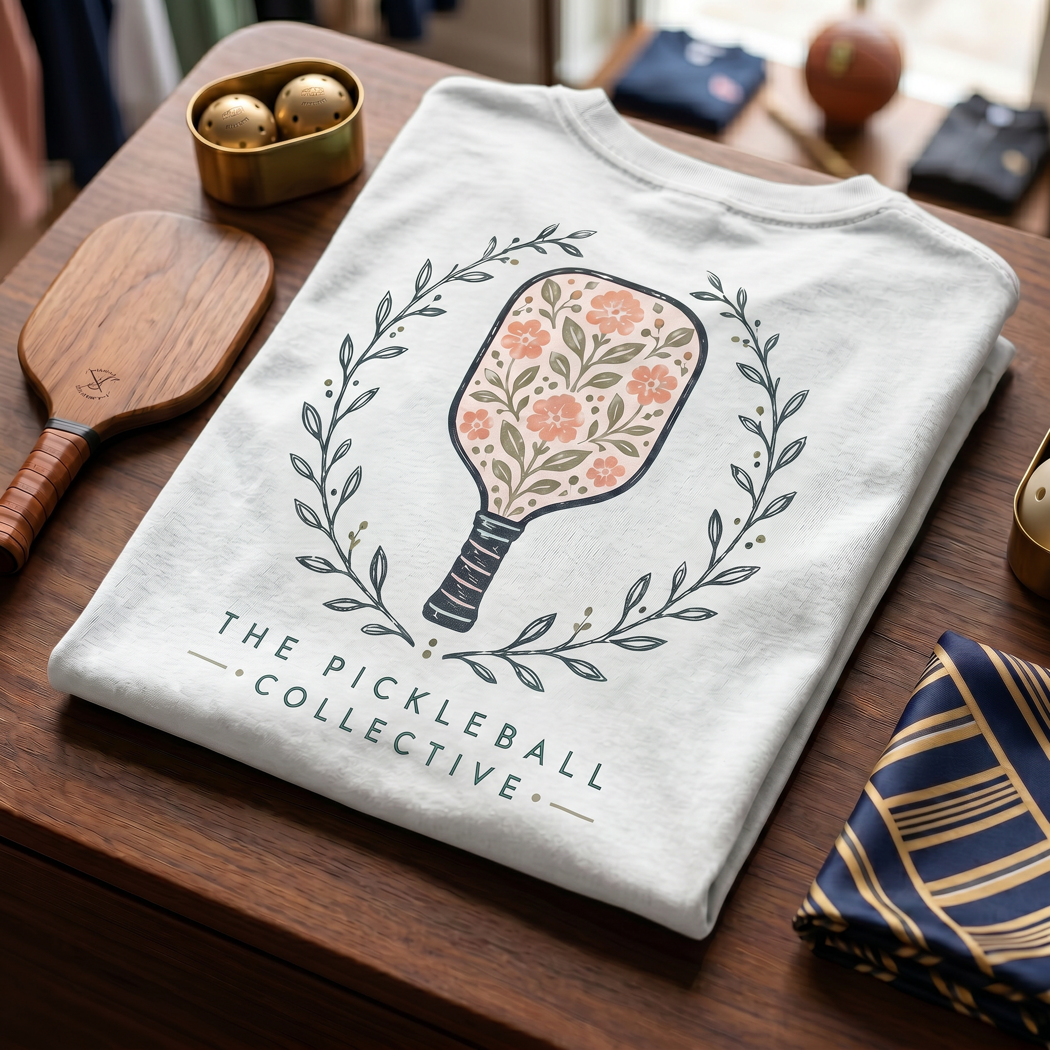 The Pickleball Collective Tee — Where Florals Meet the Kitchen Line