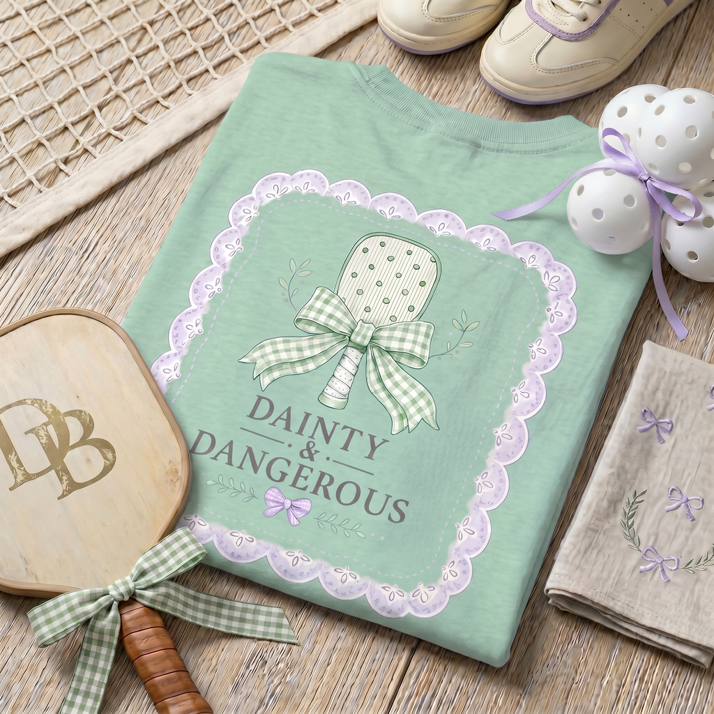 Dainty & Dangerous Tee — Pretty Paddle, Deadly Dink