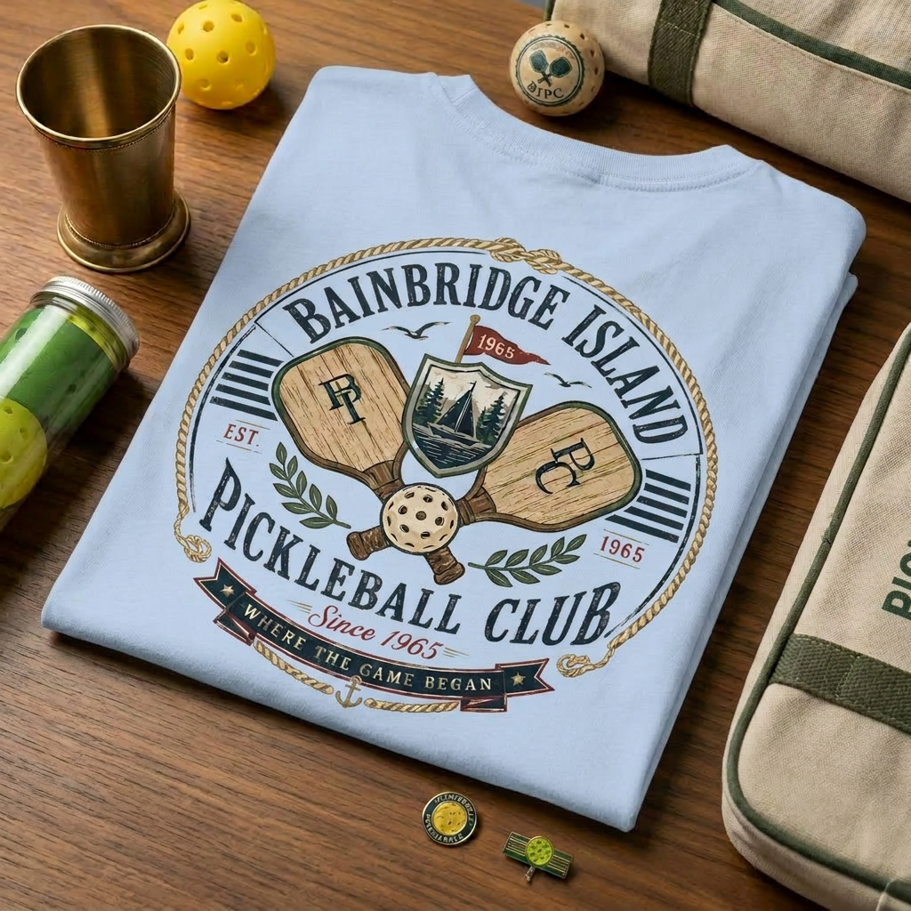 Bainbridge Island Pickleball Club Tee — Where the Game Began