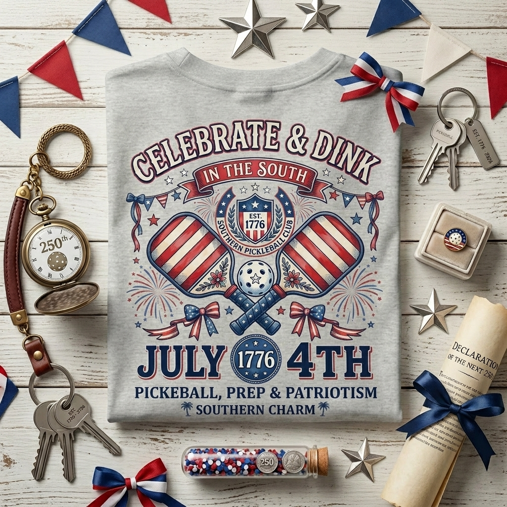 Celebrate & Dink in the South Tee — July 4th | Pickleball, Prep & Patriotism