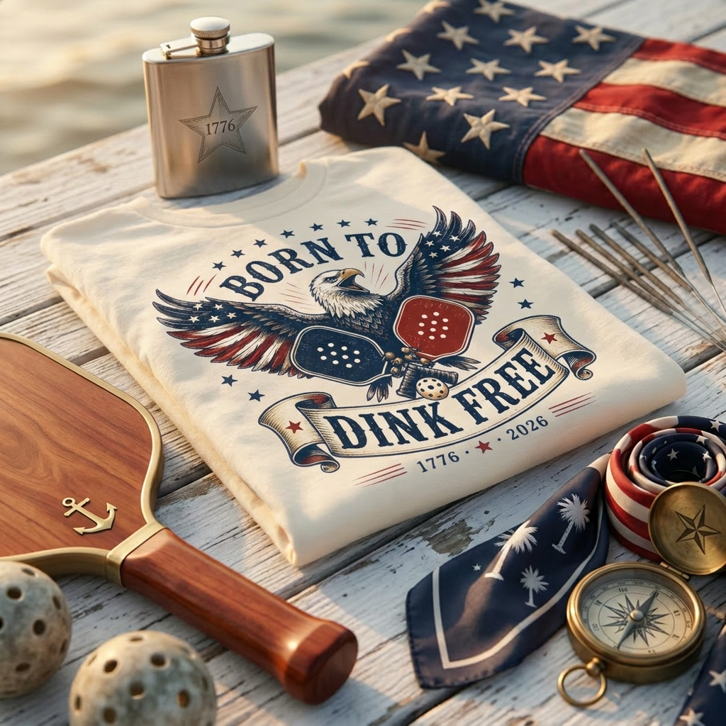 Born to Dink Free Tee — America 250 Edition | Pickleball & Patriotism, Est. 1776