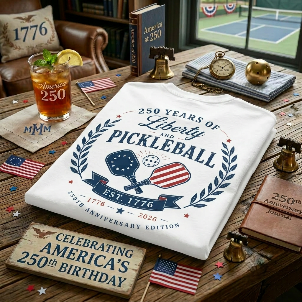 250 Years of Liberty and Pickleball Tee — Est. 1776 | 250th Anniversary Edition