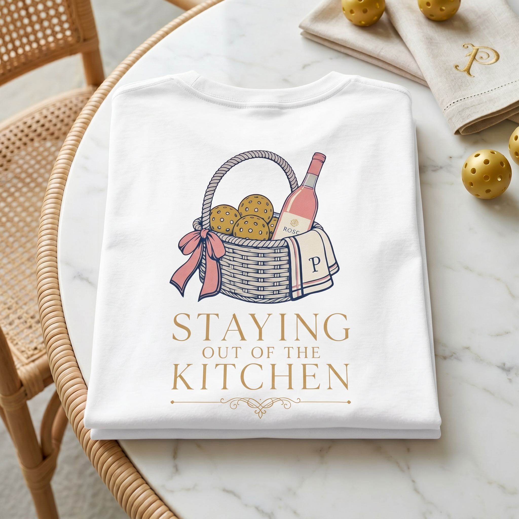 Staying Out of the Kitchen Tee — Pickleball Rule #1, Lived Beautifully