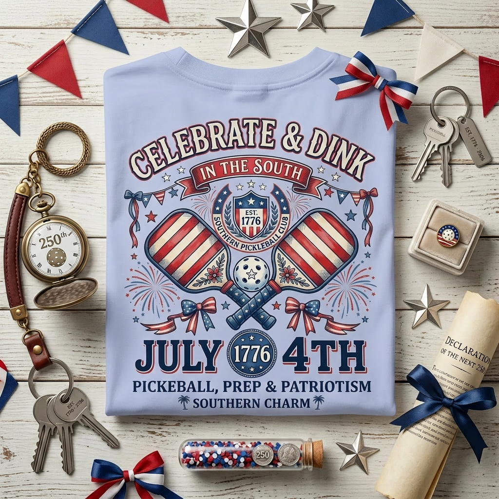 Celebrate & Dink in the South Tee — July 4th | Pickleball, Prep & Patriotism