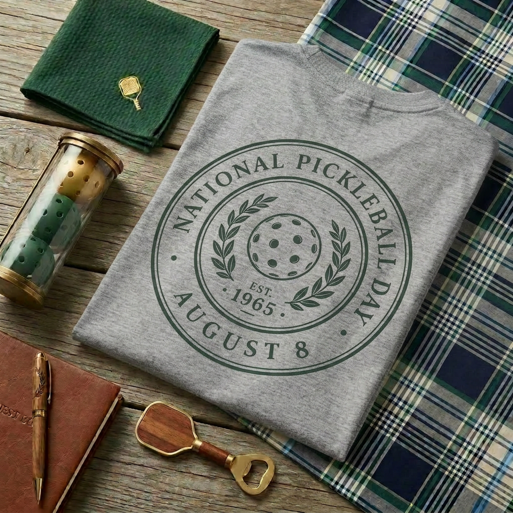 National Pickleball Day Tee — August 8 | Est. 1965, Understated and Undefeated