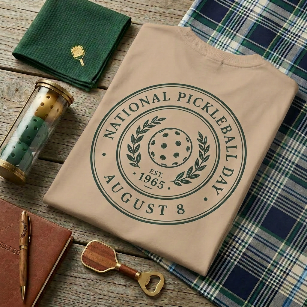 National Pickleball Day Tee — August 8 | Est. 1965, Understated and Undefeated