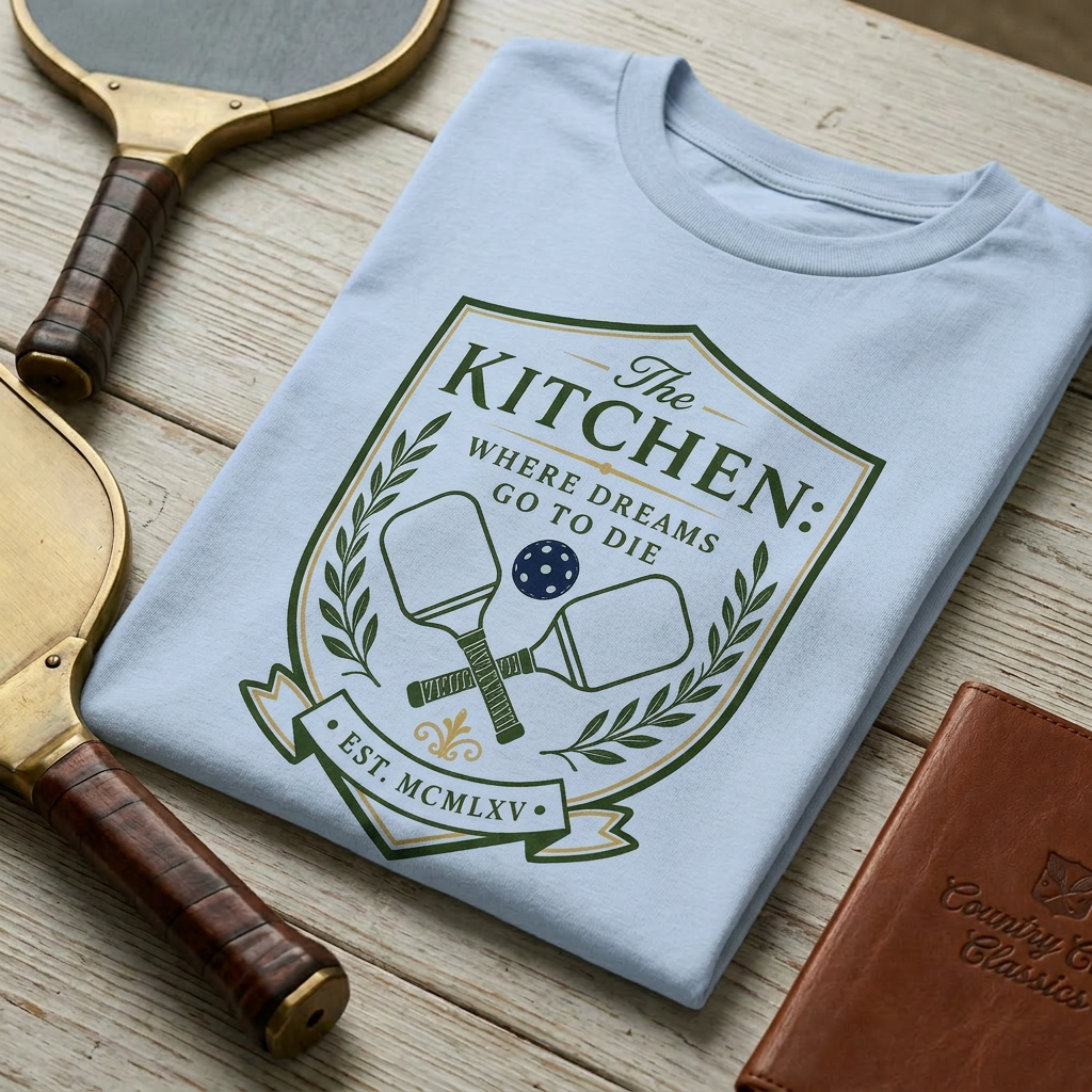 The Kitchen: Where Dreams Go to Die Tee — A Crest for the Fallen, the Frustrated, and the Faithful