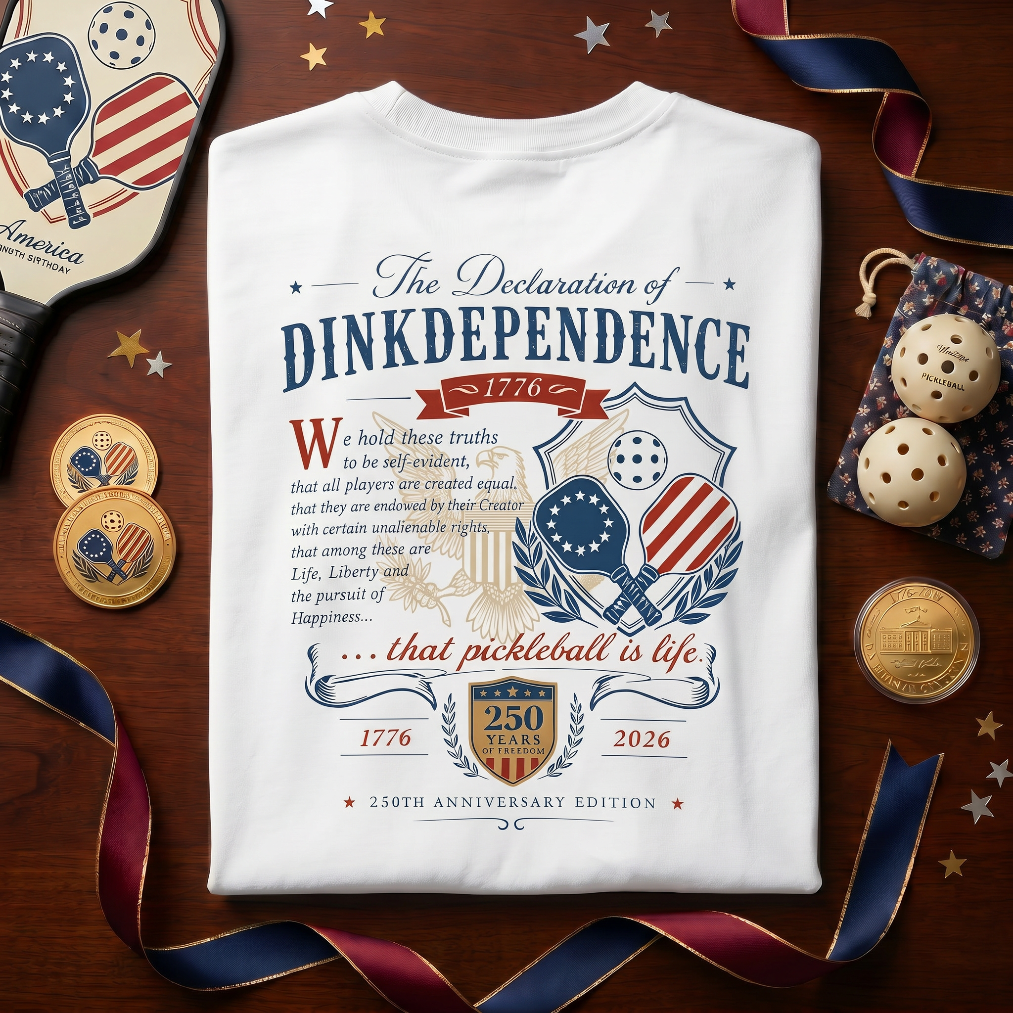 The Declaration of Dinkdependence Tee — 250th Anniversary Edition | 1776–2026