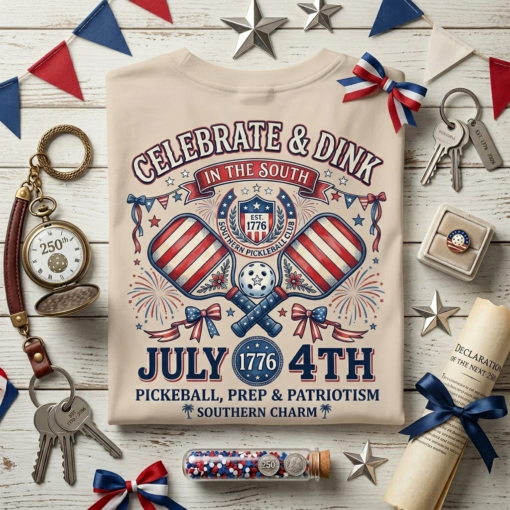 Celebrate & Dink in the South Tee — July 4th | Pickleball, Prep & Patriotism