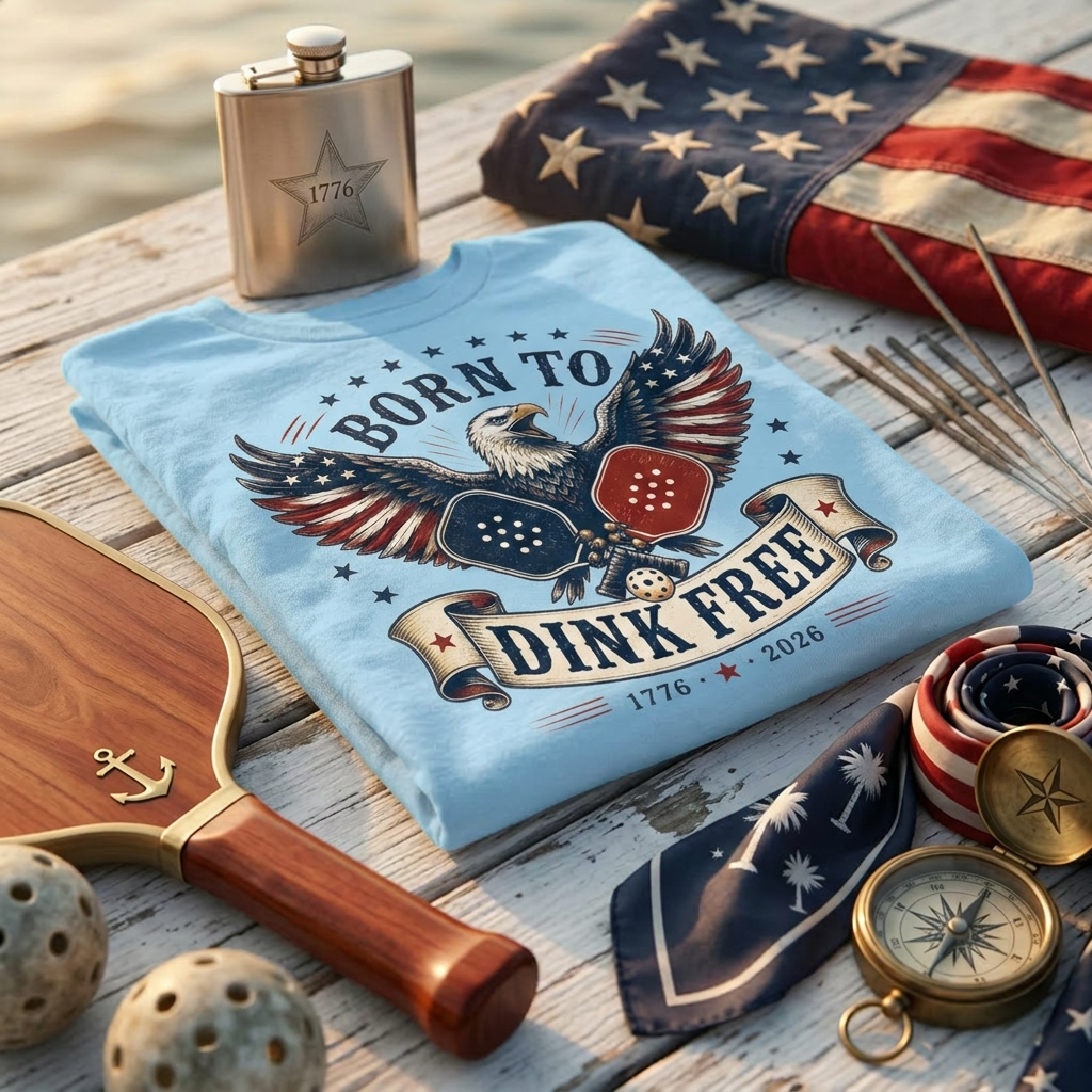 Born to Dink Free Tee — America 250 Edition | Pickleball & Patriotism, Est. 1776