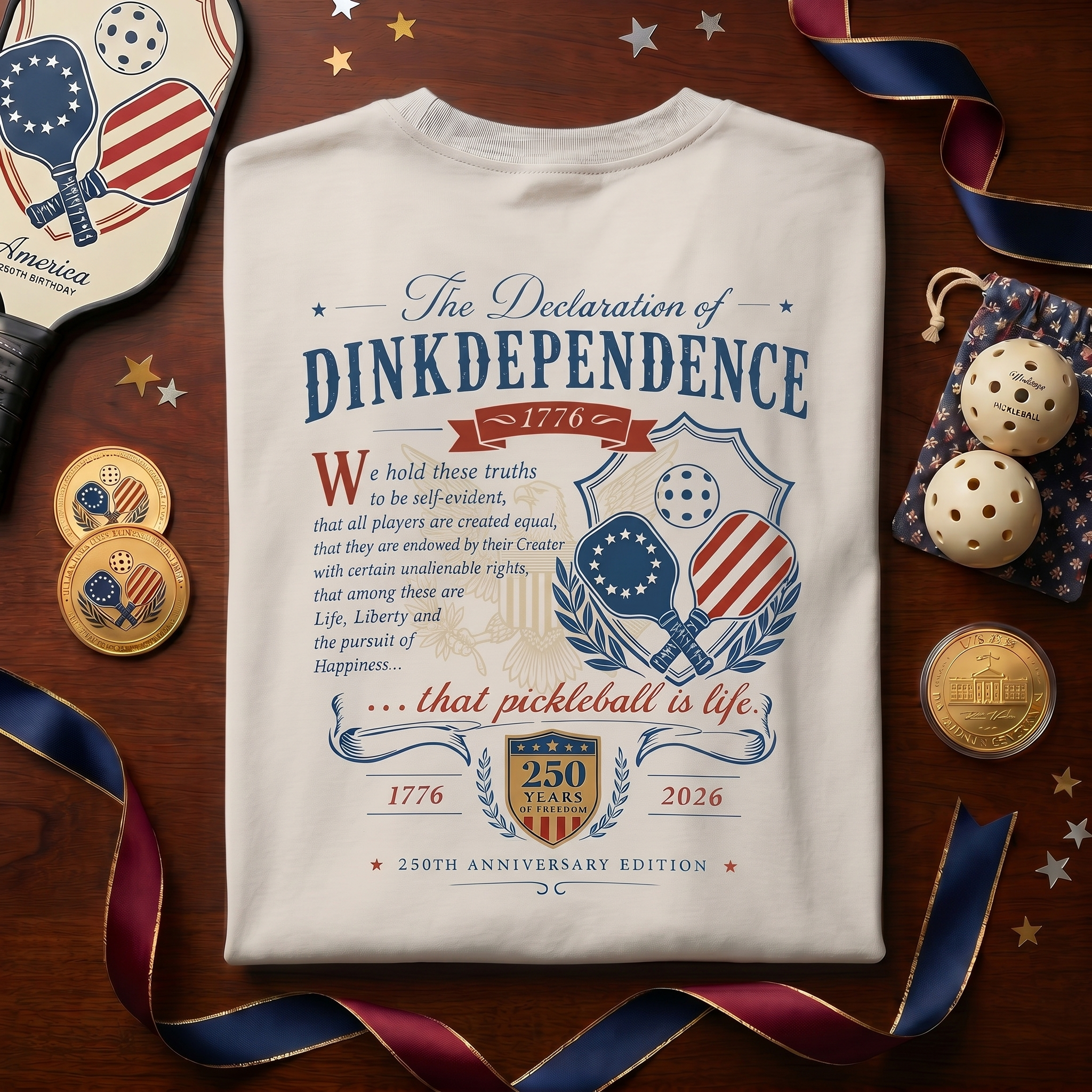 The Declaration of Dinkdependence Tee — 250th Anniversary Edition | 1776–2026
