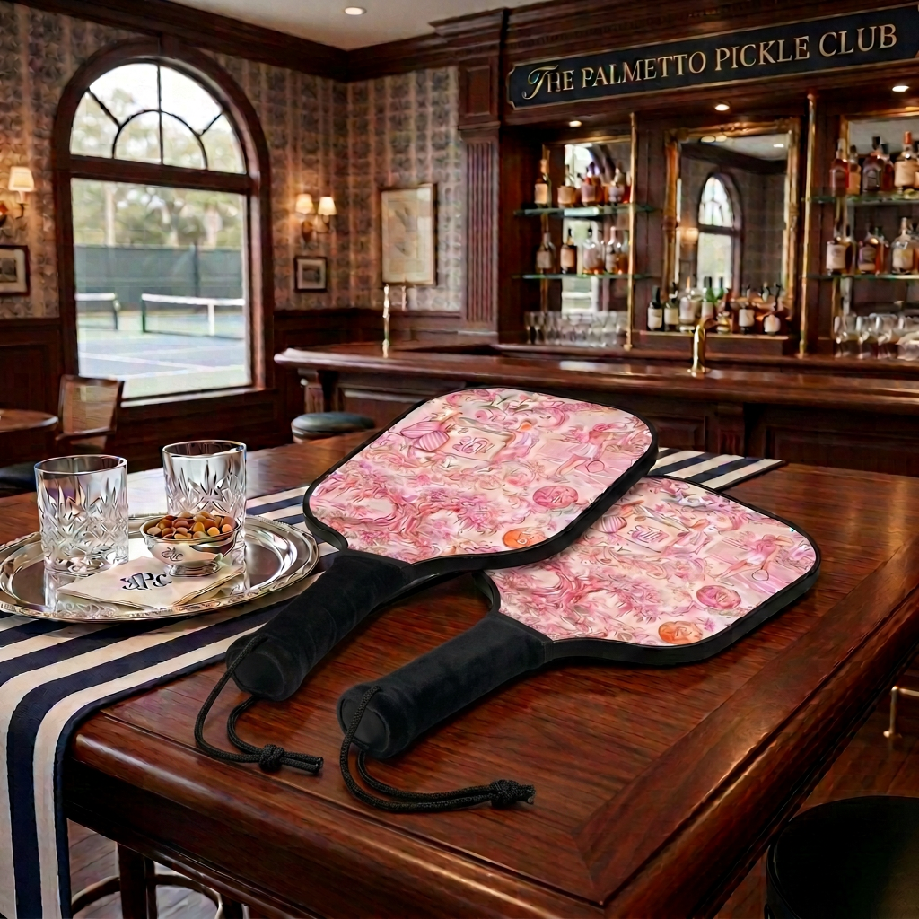 Magnolia Court Southern Toile Pickleball Paddle Set — The Most Beautiful Weapons Ever Brought to the Kitchen Line