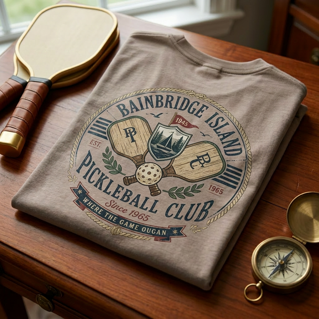 Bainbridge Island Pickleball Club Tee — Where the Game Began
