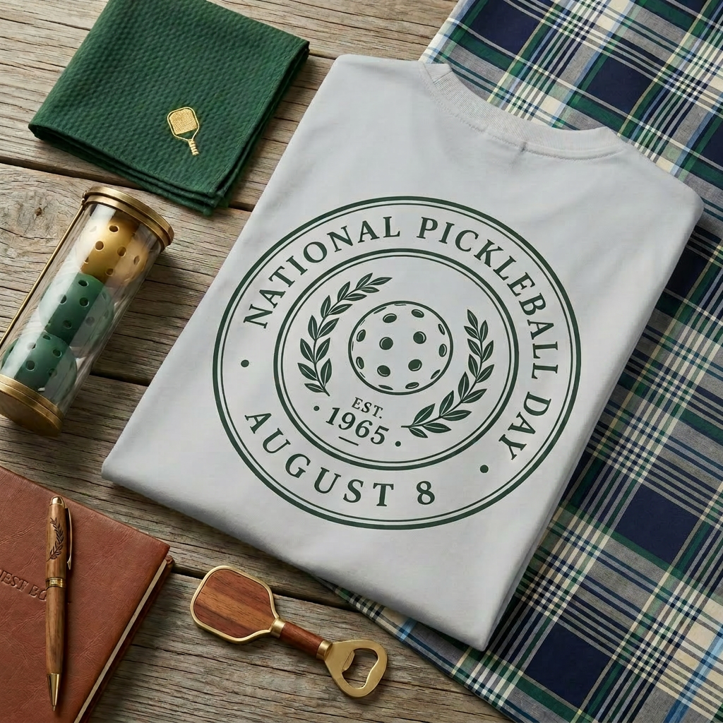 National Pickleball Day Tee — August 8 | Est. 1965, Understated and Undefeated